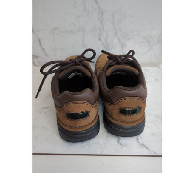 Mens Rockport brown leather loafer comfort work shoe lace up sz 7 - Picture 3 of 11